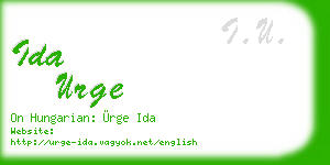 ida urge business card